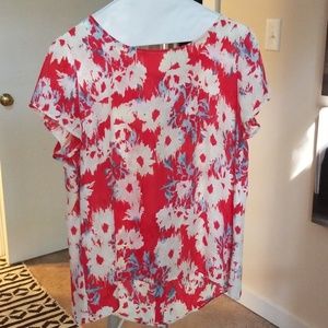 Paper Crown red floral blouse